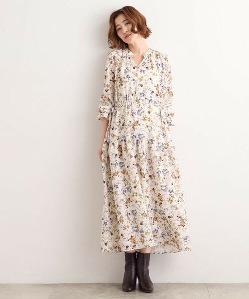 grove / グローブ ロング・マキシ丈ワンピース | カスリフラワーティアードワンピース | 詳細3