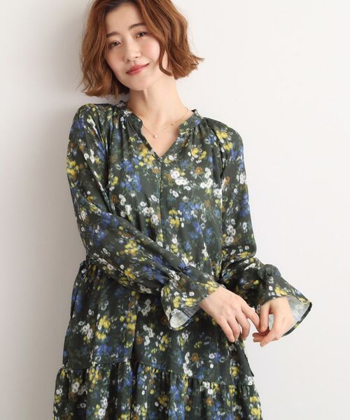 grove / グローブ ロング・マキシ丈ワンピース | カスリフラワーティアードワンピース | 詳細5