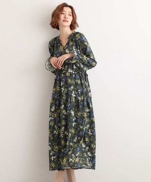 grove / グローブ ロング・マキシ丈ワンピース | カスリフラワーティアードワンピース | 詳細6