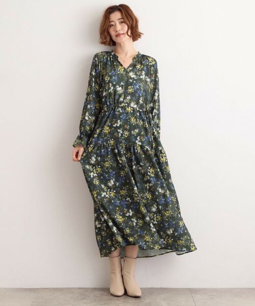 grove / グローブ ロング・マキシ丈ワンピース | カスリフラワーティアードワンピース | 詳細7