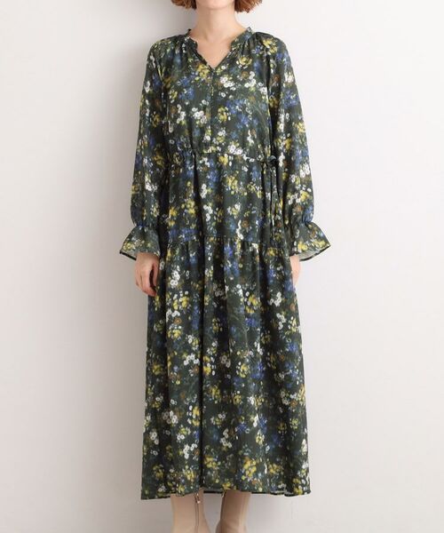 grove / グローブ ロング・マキシ丈ワンピース | カスリフラワーティアードワンピース | 詳細9