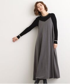 grove / グローブ ワンピース | 【体型カバー/レイヤード】へリンボンキャミワンピース