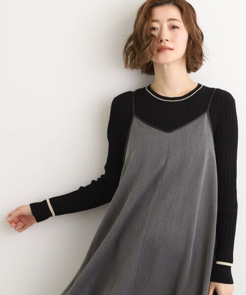 grove / グローブ ワンピース | 【体型カバー/レイヤード】へリンボンキャミワンピース | 詳細2