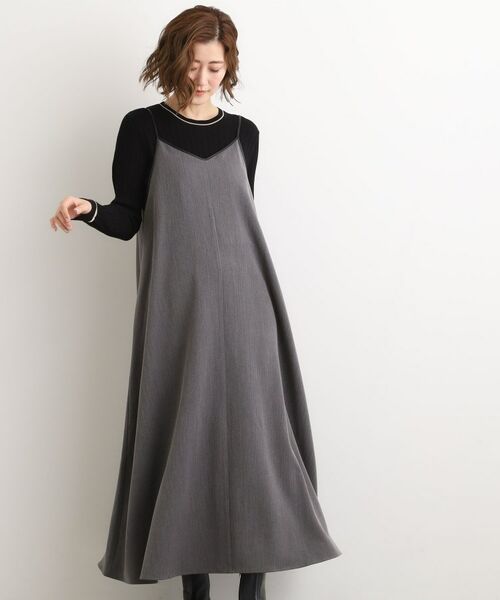 grove / グローブ ワンピース | 【体型カバー/レイヤード】へリンボンキャミワンピース | 詳細3