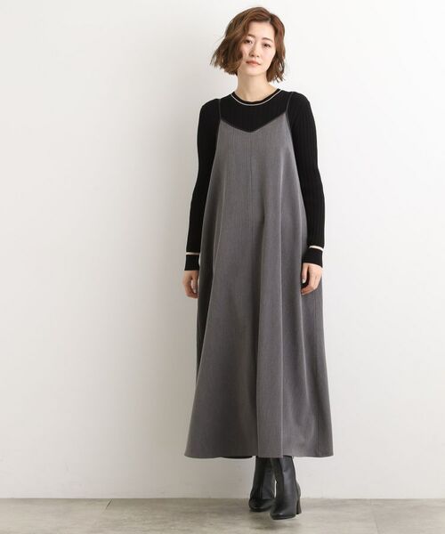 grove / グローブ ワンピース | 【体型カバー/レイヤード】へリンボンキャミワンピース | 詳細4