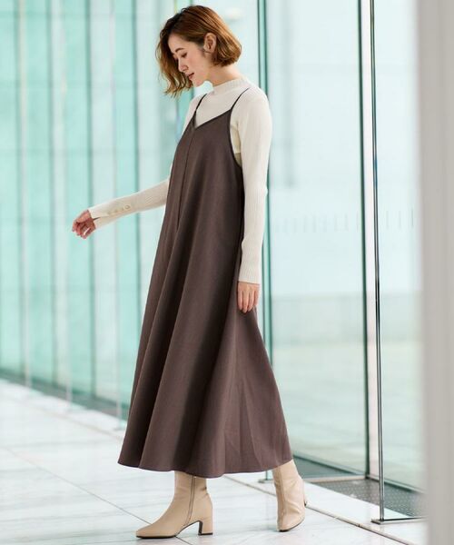 grove / グローブ ワンピース | 【体型カバー/レイヤード】へリンボンキャミワンピース | 詳細6