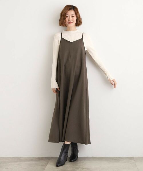 grove / グローブ ワンピース | 【体型カバー/レイヤード】へリンボンキャミワンピース | 詳細8