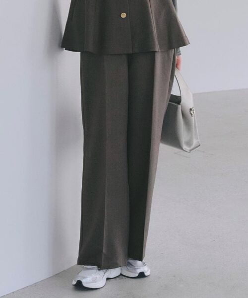 grove / グローブ パンツ | 【カセット服】洗えるストレートワイドパンツ(ブラウン(044))