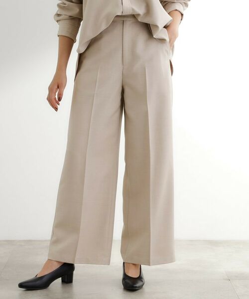 grove / グローブ パンツ | 【カセット服】洗えるストレートワイドパンツ(ベージュ(051))