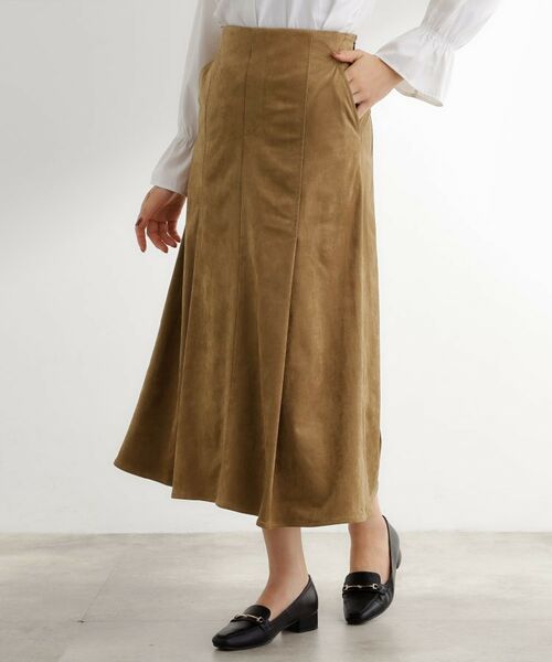 grove / グローブ ロング・マキシ丈スカート | しっとりスエードで描くやわらかなマーメイドスカート | 詳細10