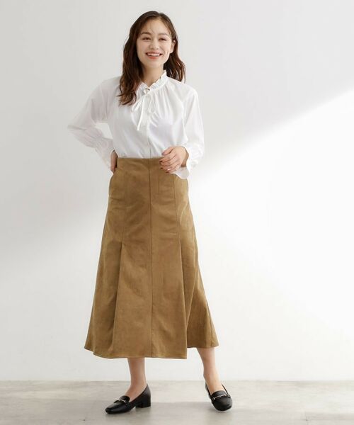 grove / グローブ ロング・マキシ丈スカート | しっとりスエードで描くやわらかなマーメイドスカート | 詳細12