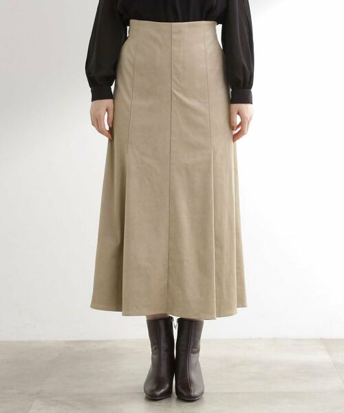 grove / グローブ ロング・マキシ丈スカート | しっとりスエードで描くやわらかなマーメイドスカート | 詳細14