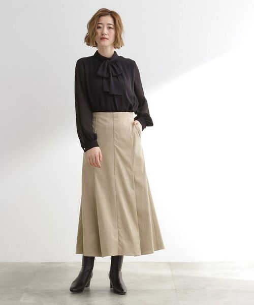 grove / グローブ ロング・マキシ丈スカート | しっとりスエードで描くやわらかなマーメイドスカート | 詳細2