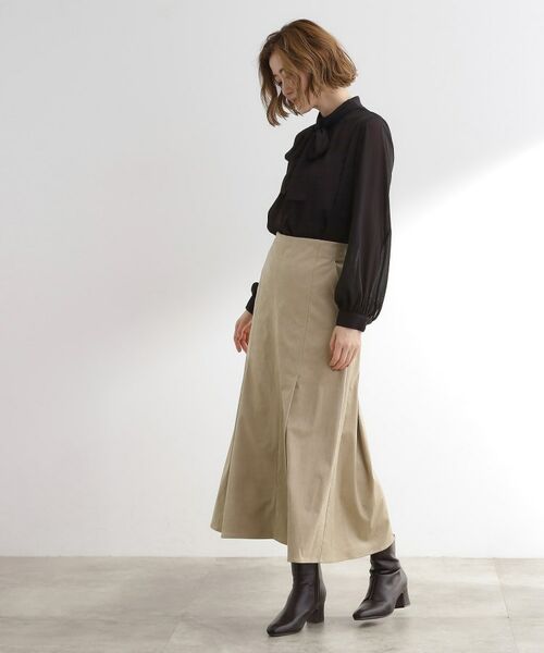 grove / グローブ ロング・マキシ丈スカート | しっとりスエードで描くやわらかなマーメイドスカート | 詳細3