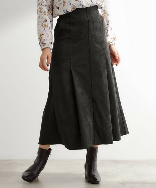 grove / グローブ ロング・マキシ丈スカート | しっとりスエードで描くやわらかなマーメイドスカート | 詳細5