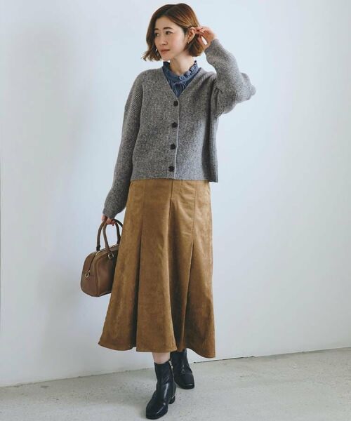 grove / グローブ ロング・マキシ丈スカート | しっとりスエードで描くやわらかなマーメイドスカート | 詳細9