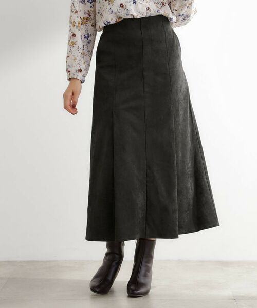 grove / グローブ ロング・マキシ丈スカート | しっとりスエードで描くやわらかなマーメイドスカート(スミクロ(014))