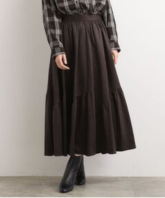 grove / グローブ ロング・マキシ丈スカート | 【石川梨花さん着用】スエードライク マキシティアードスカート