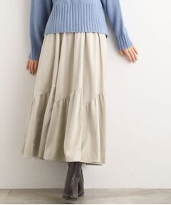 grove / グローブ ロング・マキシ丈スカート | 【石川梨花さん着用】スエードライク マキシティアードスカート