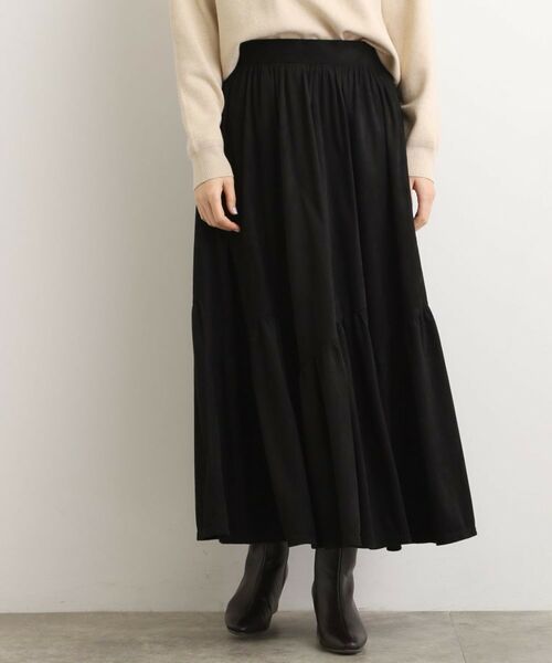 grove / グローブ ロング・マキシ丈スカート | 【石川梨花さん着用】スエードライク マキシティアードスカート | 詳細1