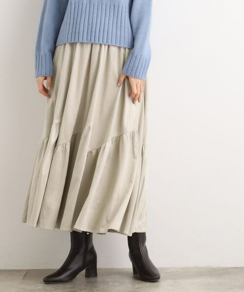 grove / グローブ ロング・マキシ丈スカート | 【石川梨花さん着用】スエードライク マキシティアードスカート | 詳細10