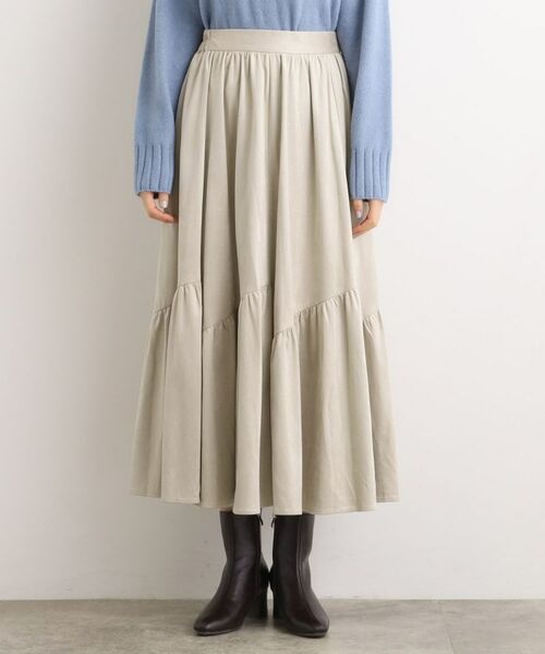 grove / グローブ ロング・マキシ丈スカート | 【石川梨花さん着用】スエードライク マキシティアードスカート | 詳細14