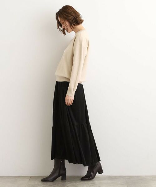 grove / グローブ ロング・マキシ丈スカート | 【石川梨花さん着用】スエードライク マキシティアードスカート | 詳細2