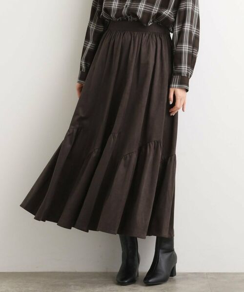 grove / グローブ ロング・マキシ丈スカート | 【石川梨花さん着用】スエードライク マキシティアードスカート | 詳細6