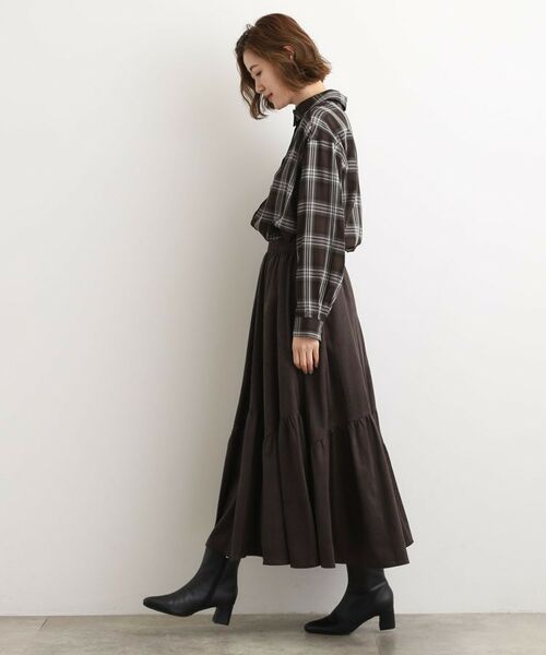 grove / グローブ ロング・マキシ丈スカート | 【石川梨花さん着用】スエードライク マキシティアードスカート | 詳細7