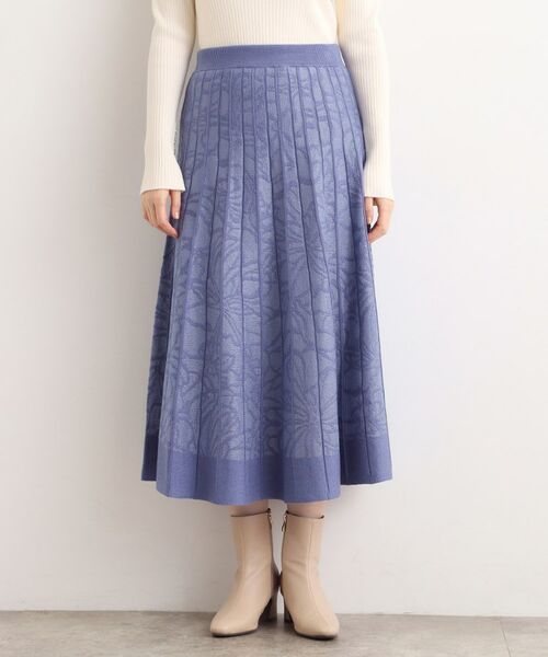 grove / グローブ ロング・マキシ丈スカート | 【石川梨華さん着用】レース柄ジャカードプリーツ風ニットスカート【SET UP対応】 | 詳細13