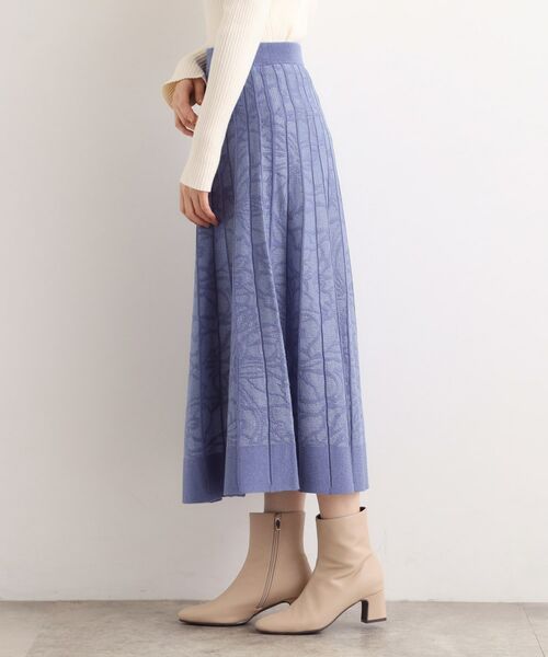 grove / グローブ ロング・マキシ丈スカート | 【石川梨華さん着用】レース柄ジャカードプリーツ風ニットスカート【SET UP対応】 | 詳細14