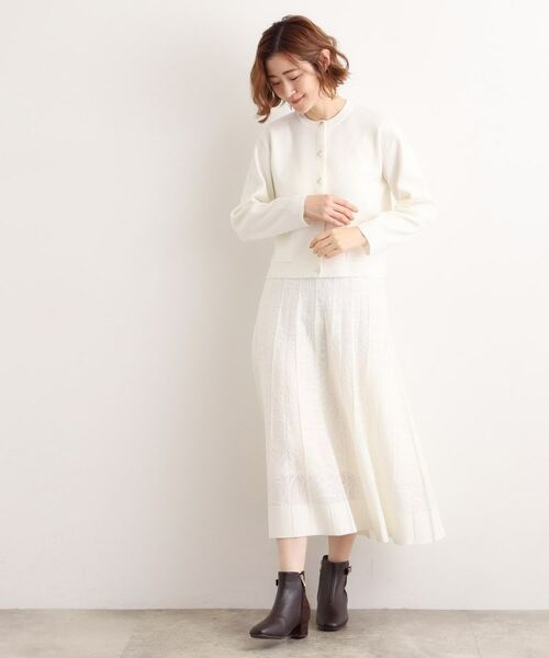 grove / グローブ ロング・マキシ丈スカート | 【石川梨華さん着用】レース柄ジャカードプリーツ風ニットスカート【SET UP対応】 | 詳細2