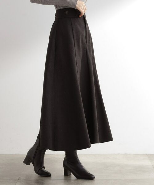 grove / グローブ ロング・マキシ丈スカート | へリンボンツイードフレアマキシスカート | 詳細1