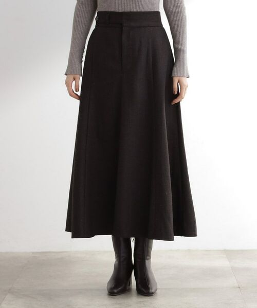 grove / グローブ ロング・マキシ丈スカート | へリンボンツイードフレアマキシスカート | 詳細12