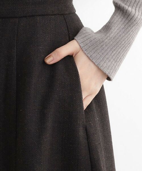 grove / グローブ ロング・マキシ丈スカート | へリンボンツイードフレアマキシスカート | 詳細17