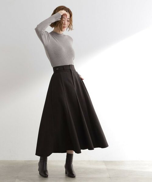grove / グローブ ロング・マキシ丈スカート | へリンボンツイードフレアマキシスカート | 詳細3