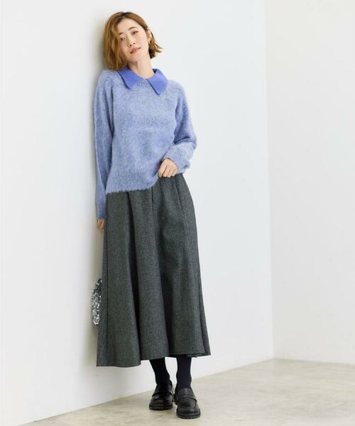 grove / グローブ ロング・マキシ丈スカート | へリンボンツイードフレアマキシスカート | 詳細7