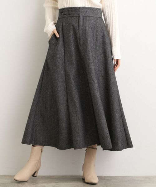 grove / グローブ ロング・マキシ丈スカート | へリンボンツイードフレアマキシスカート | 詳細8