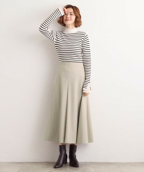 grove / グローブ ロング・マキシ丈スカート | もっちりナイロンストレッチトラペーズスカート | 詳細11