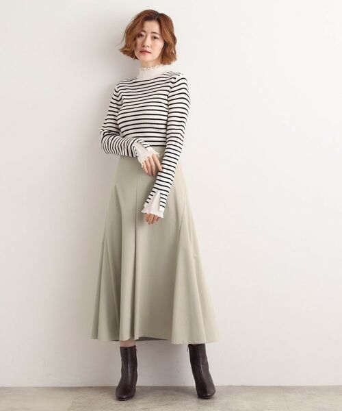 grove / グローブ ロング・マキシ丈スカート | もっちりナイロンストレッチトラペーズスカート | 詳細12