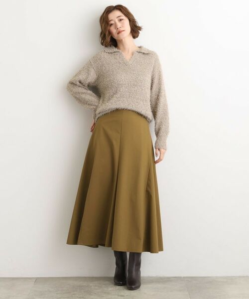 grove / グローブ ロング・マキシ丈スカート | もっちりナイロンストレッチトラペーズスカート | 詳細8