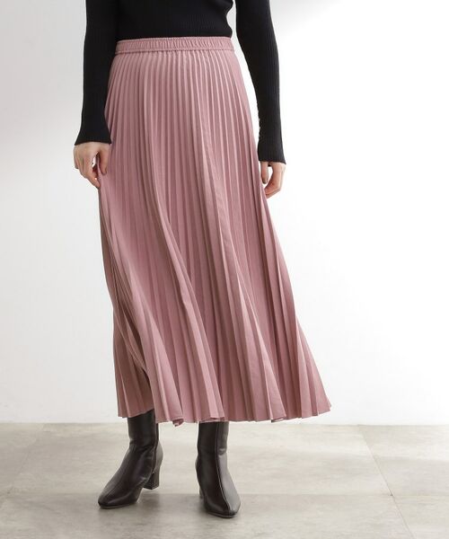 grove / グローブ ロング・マキシ丈スカート | 【石川梨華さん着用】すっきり見えて、やさしく揺れる。大人のスエードライクプリーツスカート | 詳細1