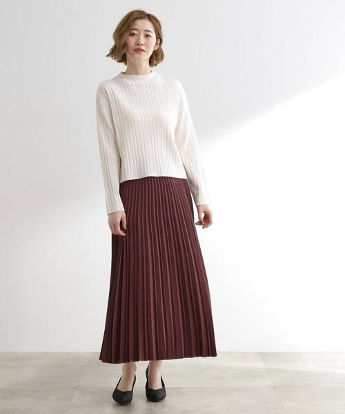 grove / グローブ ロング・マキシ丈スカート | 【石川梨華さん着用】すっきり見えて、やさしく揺れる。大人のスエードライクプリーツスカート | 詳細10