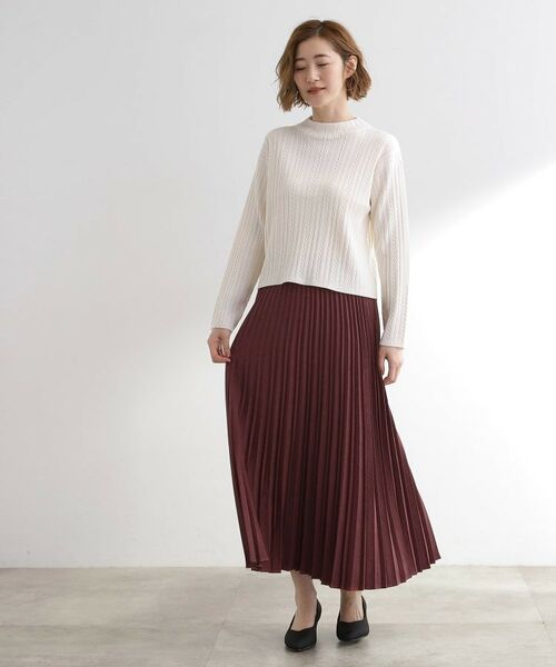 grove / グローブ ロング・マキシ丈スカート | 【石川梨華さん着用】すっきり見えて、やさしく揺れる。大人のスエードライクプリーツスカート | 詳細11