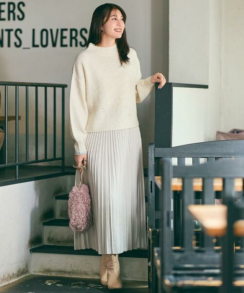 grove / グローブ ロング・マキシ丈スカート | 【石川梨華さん着用】すっきり見えて、やさしく揺れる。大人のスエードライクプリーツスカート | 詳細19