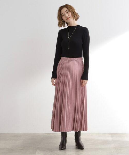 grove / グローブ ロング・マキシ丈スカート | 【石川梨華さん着用】すっきり見えて、やさしく揺れる。大人のスエードライクプリーツスカート | 詳細2