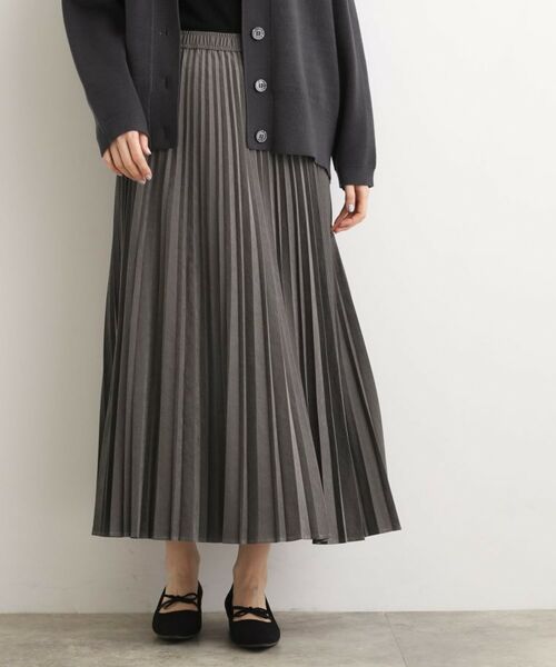 grove / グローブ ロング・マキシ丈スカート | 【石川梨華さん着用】すっきり見えて、やさしく揺れる。大人のスエードライクプリーツスカート | 詳細25