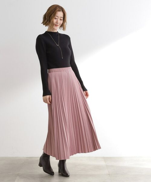 grove / グローブ ロング・マキシ丈スカート | 【石川梨華さん着用】すっきり見えて、やさしく揺れる。大人のスエードライクプリーツスカート | 詳細3