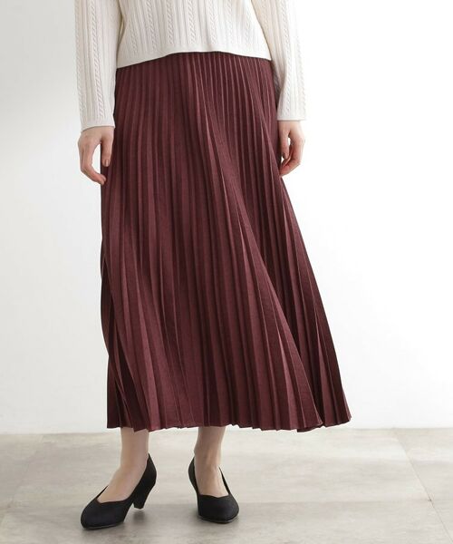 grove / グローブ ロング・マキシ丈スカート | 【石川梨華さん着用】すっきり見えて、やさしく揺れる。大人のスエードライクプリーツスカート | 詳細9