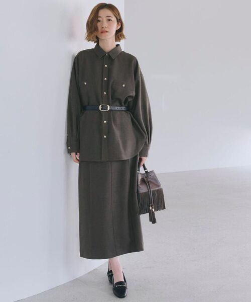grove / グローブ シャツ・ブラウス | 【カセット服/選べる着丈】洗濯機で洗えるオーバーシャツ | 詳細1